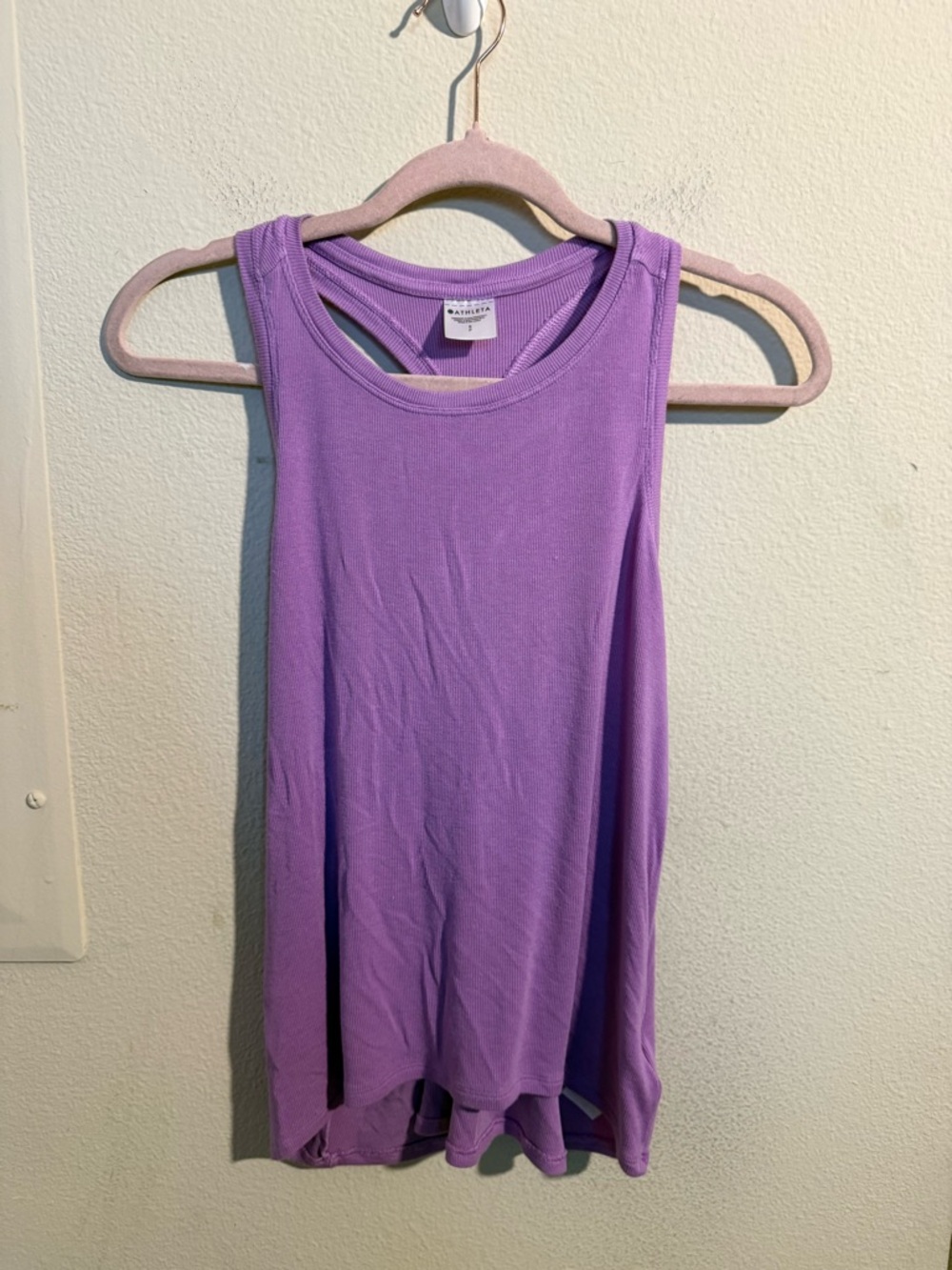 Athleta Purple Ribbed Racerback Swing Tank Top Small Modal Stretch - Picture 1 of 6